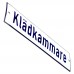 Emaljskylt Klädkammare vit - blå 20 x 5 cm modell 1-3