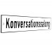 Emaljskylt Konversationssalong vit - svart 28 x 5 cm modell 2-3