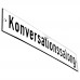 Emaljskylt Konversationssalong vit - svart 28 x 5 cm modell 2-3