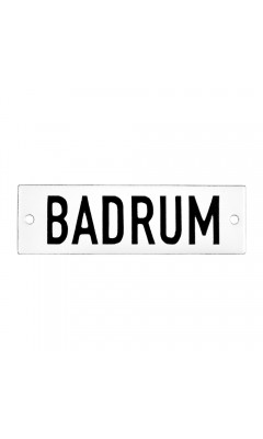 Emaljskylt BADRUM vit - svart 10 x 3 cm modell 20-3 Emaljskylt BADRUM vit - svart 10 x 3 cm modell 20-3