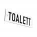 Emaljskylt TOALETT vit - svart 10 x 3 cm modell 20-3