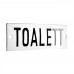 Emaljskylt TOALETT vit - svart 10 x 3 cm modell 20-3