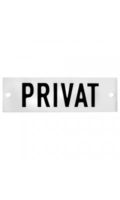 Emaljskylt PRIVAT vit - svart 10 x 3 cm modell 20-3 Emaljskylt PRIVAT vit - svart 10 x 3 cm modell 20-3
