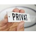Emaljskylt PRIVAT vit - svart 10 x 3 cm modell 20-3