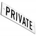 Emaljskylt PRIVATE vit - svart 10 x 3 cm modell 20-3