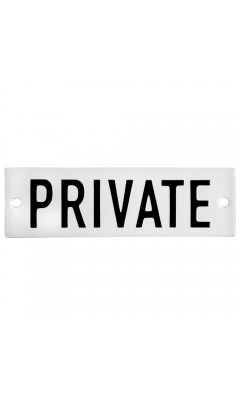 Emaljskylt PRIVATE vit - svart 10 x 3 cm modell 20-3 Emaljskylt PRIVATE vit - svart 10 x 3 cm modell 20-3