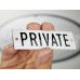 Emaljskylt PRIVATE vit - svart 10 x 3 cm modell 20-3