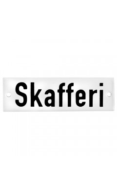 Emaljskylt Skafferi vit - svart 10 x 3 cm modell 20-3 Emaljskylt Skafferi vit - svart 10 x 3 cm modell 20-3