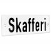 Emaljskylt Skafferi vit - svart 10 x 3 cm modell 20-3