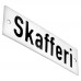 Emaljskylt Skafferi vit - svart 10 x 3 cm modell 20-3