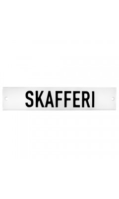 Emaljskylt SKAFFERI vit - svart 15 x 3 cm modell 20-3 Emaljskylt SKAFFERI vit - svart 15 x 3 cm modell 20-3