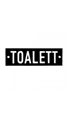 Emaljskylt TOALETT svart - vit 10 x 3 cm modell 21-3 Emaljskylt TOALETT svart - vit 10 x 3 cm modell 21-3