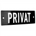 Emaljskylt PRIVAT svart - vit 10 x 3 cm modell 21-3