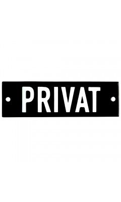 Emaljskylt PRIVAT svart - vit 10 x 3 cm modell 21-3 Emaljskylt PRIVAT svart - vit 10 x 3 cm modell 21-3