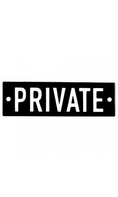 Emaljskylt PRIVATE svart - vit 10 x 3 cm modell 21-3 Emaljskylt PRIVATE svart - vit 10 x 3 cm modell 21-3