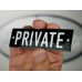 Emaljskylt PRIVATE svart - vit 10 x 3 cm modell 21-3