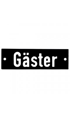 Emaljskylt Gäster svart - vit 10 x 3 cm modell 21-3 Emaljskylt Gäster svart - vit 10 x 3 cm modell 21-3