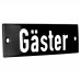 Emaljskylt Gäster svart - vit 10 x 3 cm modell 21-3