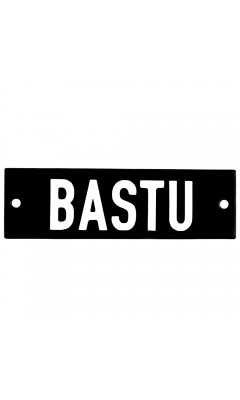 Emaljskylt BASTU svart - vit 10 x 3 cm modell 21-3 Emaljskylt BASTU svart - vit 10 x 3 cm modell 21-3