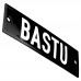 Emaljskylt BASTU svart - vit 10 x 3 cm modell 21-3