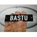 Emaljskylt BASTU svart - vit 10 x 3 cm modell 21-3