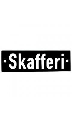 Emaljskylt Skafferi svart - vit 10 x 3 cm modell 21-3 Emaljskylt Skafferi svart - vit 10 x 3 cm modell 21-3