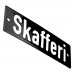 Emaljskylt Skafferi svart - vit 10 x 3 cm modell 21-3