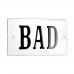 Emaljskylt BAD vit - svart 7 x 4 cm modell 22-3 Emaljskylt BAD vit - svart 7 x 4 cm modell 22-3