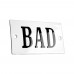 Emaljskylt BAD vit - svart 7 x 4 cm modell 22-3 Emaljskylt BAD vit - svart 7 x 4 cm modell 22-3