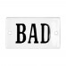 Emaljskylt BAD vit - svart 7 x 4 cm modell 22-3 Emaljskylt BAD vit - svart 7 x 4 cm modell 22-3