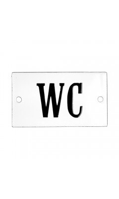 Emaljskylt WC vit - svart 7 x 4 cm modell 22-3 Emaljskylt WC vit - svart 7 x 4 cm modell 22-3