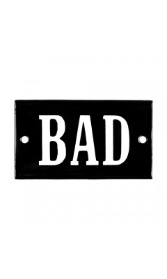 Emaljskylt BAD svart - vit 7 x 4 cm modell 23-3 Emaljskylt BAD svart - vit 7 x 4 cm modell 23-3