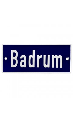 Emaljskylt Badrum blå - vit 12 x 5 cm modell 5-3 Emaljskylt Badrum blå - vit 12 x 5 cm modell 5-3