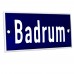 Emaljskylt Badrum blå - vit 12 x 5 cm modell 5-3