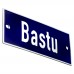 Emaljskylt Bastu blå - vit 12 x 5 cm modell 5-3