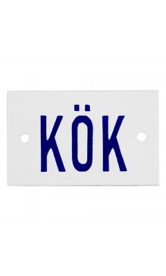 Emaljskylt KÖK vit - blå 8 x 5 cm modell 6-3 Emaljskylt KÖK vit - blå 8 x 5 cm modell 6-3