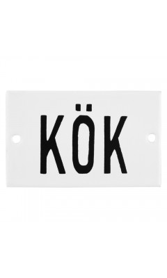 Emaljskylt KÖK vit - svart 8 x 5 cm modell 5-3 Emaljskylt KÖK vit - svart 8 x 5 cm modell 5-3