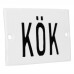 Emaljskylt KÖK vit - svart 8 x 5 cm modell 5-3