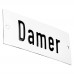 Emaljskylt Damer vit - svart 12 x 5 cm modell 5-3