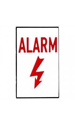 Emaljskylt ALARM (whithout holes) vit - röd 6 x 10 cm modell 33-3