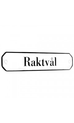 Emaljskylt Raktvål vit - svart 10 x 2 cm modell 30-3 Emaljskylt Raktvål vit - svart 10 x 2 cm modell 30-3