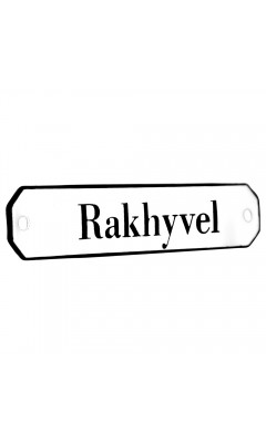 Emaljskylt Rakhyvel vit - svart 10 x 2 cm modell 30-3 Emaljskylt Rakhyvel vit - svart 10 x 2 cm modell 30-3