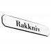 Emaljskylt Rakkniv vit - svart 10 x 2 cm modell 30-3