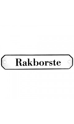 Emaljskylt Rakborste vit - svart 10 x 2 cm modell 30-3 Emaljskylt Rakborste vit - svart 10 x 2 cm modell 30-3