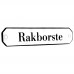 Emaljskylt Rakborste vit - svart 10 x 2 cm modell 30-3