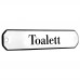 Emaljskylt Toalett vit - svart 10 x 2 cm modell 30-3