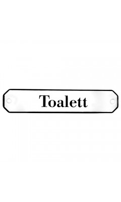 Emaljskylt Toalett vit - svart 10 x 2 cm modell 30-3