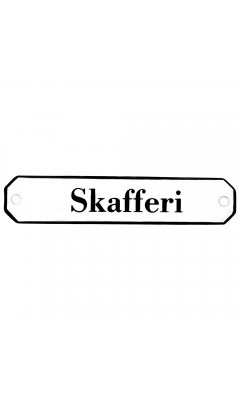 Emaljskylt Skafferi vit - svart 10 x 2 cm modell 30-3 Emaljskylt Skafferi vit - svart 10 x 2 cm modell 30-3