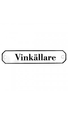 Emaljskylt Vinkällare vit - svart 10 x 2 cm modell 30-3 Emaljskylt Vinkällare vit - svart 10 x 2 cm modell 30-3