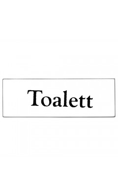 Emaljskylt Toalett vit - svart 6 x 2 cm modell 9-3